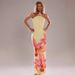 Women's Halter Neck Print Long Dress Slim Fit Bodycon Sleeveless Sexy Vacation Style Fashion_ecoleips.com