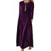 2024 Spring New Velvet Slim Fit Elegant Round Neck Long Dress_ecoleips.com