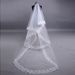 Elegant 1.5m White Single-Layer Lace Wedding Veil – Delicate Computer Lace Trim Bridal Veil For Photoshoots & Ceremonies_ecoleips.com