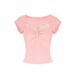 AD227 Sexy And Sweet Slimming Versatile Lace Buttoned Off-Shoulder Square Neck Sleeve T-Shirt Slim Fit Short Top_ecoleips.com