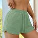 2025 Spring New High Sports Fitness Drawstring Elastic Waist Casual Solid Color Shorts Three Cents_ecoleips.com