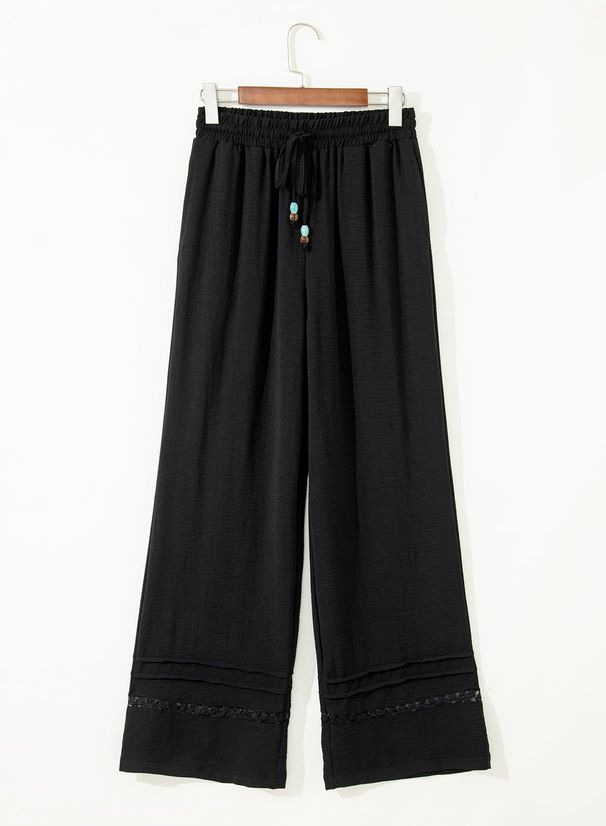 K Fashionable Casual Solid Color Loose-fitting High-waisted Straight-leg Cut-out Wide-leg Pants With Draping Effect_ecoleips.com