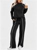 Women's Autumn Winter Long Sleeve Top Wide Leg Pants Casual Suit Sports_ecoleips.com