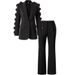 Women's Clothing Early Autumn Fashion Commuter Suit Heavy Handmade Flower Decoration Suit_ecoleips.com