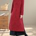 Chinese-style Diagonal-collar Cotton-linen Jacquard Cheongsam Dress For Women, Winter Fleece-lined Thickened Tea Dress,_ecoleips.com