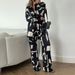 2025 New Spring Urban Style Elegant Women's Printed Polyester Long Sleeve Fashion Casual Suit Origin_ecoleips.com