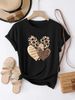 European And American Cross-border Foreign Trade Wholesale Clothing, Colorful Heart-patterned Round-neck Plus-size_ecoleips.com