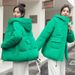 New Autumn Winte Fashion Candy Colo Jacket Fo Women Koean Style Shot Loose Hooded Student Cotton Coat Wam_ecoleips.com