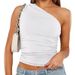 Aria Basics Aria Basics Cross-border European And American Summer Hot Girl Unique One-shoulder Camisole Inner Layer T-shirt, Cropped Top,_ecoleips.com