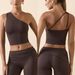 Women's Clothing Off-Shoulder Sports Bra Nude Feel Adjustable Straps Yoga Fitness Vest Top For Running And Fitness Polyester_ecoleips.com