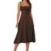Women's Sexy Slim Waist Long Dress with French Hem Slit High End Suspender Cross Border Fashion for Adults_ecoleips.com