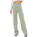 Women's Clothing Fashion Casual Straight High Waist Button Wide Leg Trousers_ecoleips.com