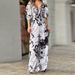 2026 New Spring Women's Clothing: Cross-Border European And American Jumpsuit, Elegant Printed Batwing Sleeve_ecoleips.com