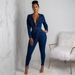 High-Waisted Denim Jumpsuit – Slim Fit Sexy Romper For Women (M-Xxl) All-Season Wear Versatile Style_ecoleips.com