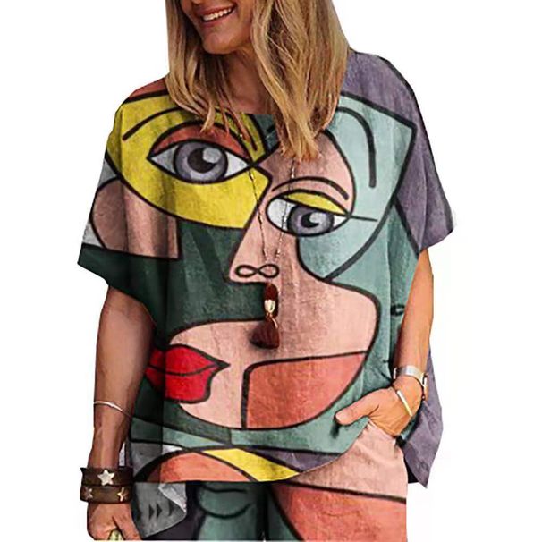 Two-Piece Set Spring Summer Outfit For Women Loose Fit Elegant Casual Sports Plus Size_ecoleips.com