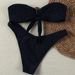 Women's Clothing Solid Color Bikini Split Tube Top Sports Metal Accessories Swimsuit Hot Style_ecoleips.com