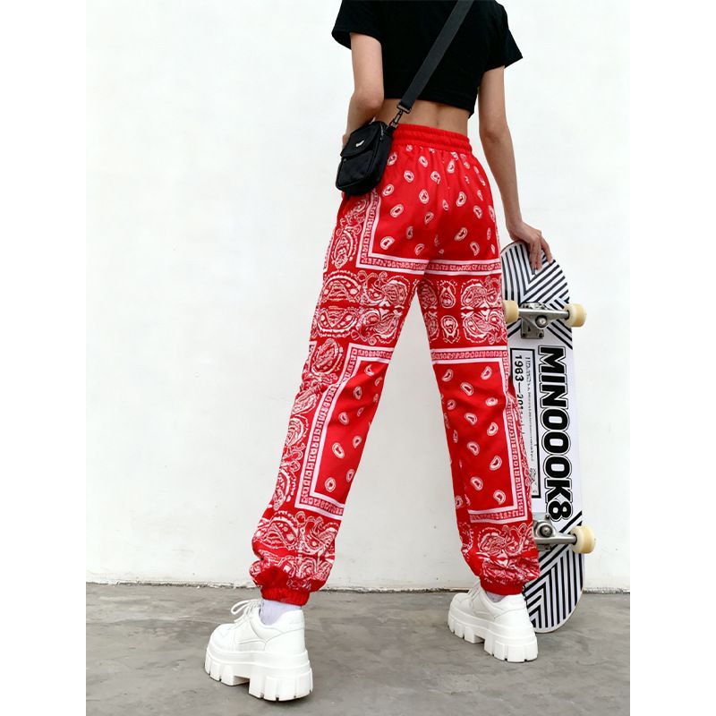 Summer Floral Print Digital Full Print Pants Women's Versatile Casual Style Korean Thin Men's Clothing_ecoleips.com