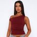 Y24TP233 European And American Women's Summer Fashion New Solid Color Sleeveless Asymmetrical Neck One-shoulder_ecoleips.com