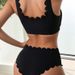 Women's Clothing New Swimsuit Female Sexy Bikini Solid Color Split Swimsuit Female High Grade Lace High Waist Holiday Swimsuit_ecoleips.com