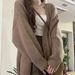 K Women's New Knitted Cardigan With A Loose, Lazy Feel And An Open Collar. No Bags Or Other Accessories_ecoleips.com