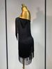 Women Sexy Off Shoulder Tassel Bodycon Bandage Dress Fancy Club Celebrity Elegant Evening Party Mini Dress Birthday Vestido VV3F_ecoleips.com