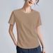 This Korean-Style Pure Cotton T-Shirt Features A Regular Shoulder Cut, A Stylish Summer Design With A Curved Hem, And A_ecoleips.com