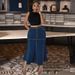 Plus Size Long Denim Skirt For Women, Mid Stretch Washed Cotton Spandex Maxi Skirt, Casual Street Style_ecoleips.com
