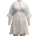 Plus Size Swiss Dot Sheer Beach Cover Up Dress, V Neck Half Sleeve Empire Waist Loose Swim Coverup Tunic For Summer Vacation_ecoleips.com