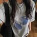 Blue Fruit Printed T-shirt For Men And Women Pure Cotton Retro Summer Fashion Trend Comfy Couple Short Sleeved Top Harajuku_ecoleips.com