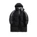 Unisex Long Padded Coat Winter Jacket With Polyester Fill, Loose Fit, Stand Collar, Zip Closure (Blue, Navy, Beige)_ecoleips.com