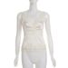 Women's Sleeveless Camisole Top Bow Tie V Neck Lace Slim Fit Pure Sexy Patchwork Solid Color Hot Girl Outerwear Vest_ecoleips.com