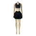 HR26025 Women's Two Piece Set European American Style Collared Tank Top with Safety Shorts And Pleated Skirt_ecoleips.com