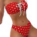 Women's Strapless High-Waisted Bikini European American Style Two Piece Swimsuit Sexy Tie-Up Clothing_ecoleips.com