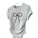 Women's Clothing Women's Slim Fit Short Sleeve T-Shirt With Bow Style Versatile Alluring Top For Formal & Casual For Women_ecoleips.com