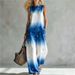 Women's Rainbow Tie Dye Two Piece Set Sleeveless Round Neck Top With Wide Leg Pants Casual Summer Outfit_ecoleips.com