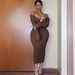 Aria Basics Aria Basics Bestseller Foreign Trade Women's Clothing European And American Nightclub Sexy Off-Shoulder Deep V-Neck Long_ecoleips.com