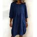 2026 Cross-Border Foreign Trade Fashion Casual Simple Loose Dress With Three-Quarter Sleeves_ecoleips.com