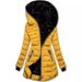 Winter Women's Slim-Fit Fleece-Lined Hooded Coat – Thickened Polyester Puffer Jacket For Cold Weather (Red/Yellow/Grey/Black)_ecoleips.com