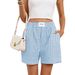 European And American Women's Clothing 2026 Spring/Summer New Casual Plaid Pocket With Labels, Boxer Shorts,_ecoleips.com
