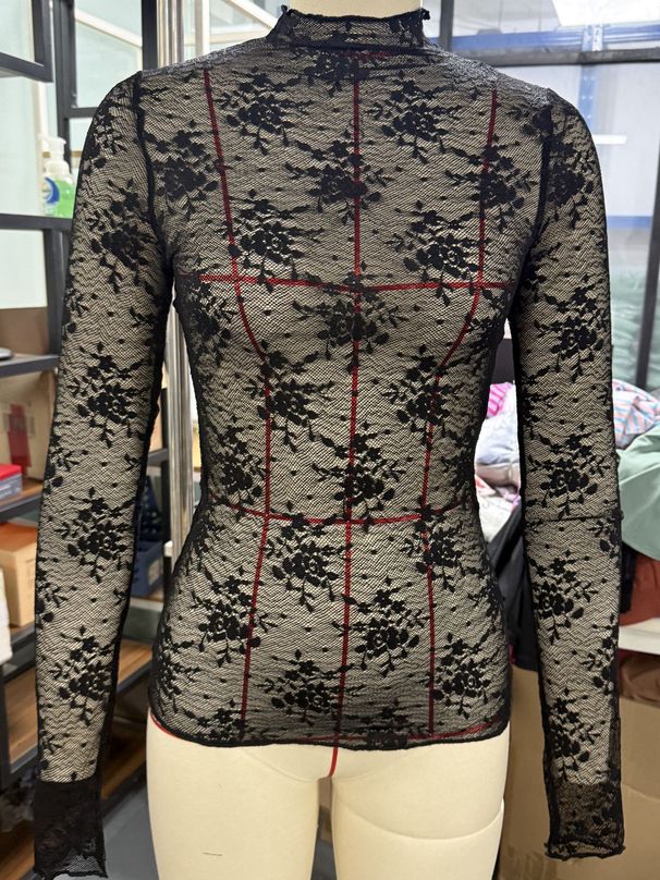 Women's Clothing Lace Tops Slim Long Sleeve Lace Mesh Bottoming Shirt For Women_ecoleips.com