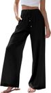 Suitable For All Seasons 2024 Women's New Linen Summer Drawstring Flowing Wide-Leg Beach Pants With Pockets_ecoleips.com