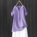 Aria Basics Aria Basics 2025 In-Stock European And American Loose Solid Color Cotton-Linen Women's With Sleeve Stripes, Popular Shirt For_ecoleips.com