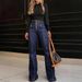 Women's Button down Elastic Flared Jeans European American Style Casual Cotton Denim Jeans for Spring/Autumn Summer_ecoleips.com