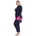 Verve Loose Plus Size Color-Block Conservative Swimwear For Women, Sun Protection, Beach Travel, Muslim Style_ecoleips.com