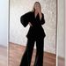 Women's Minimalist Two Piece Set Belted Waist Cardigan & Trousers Fitted Design Casual Autumn Wear_ecoleips.com