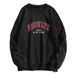 Women's Clothing 2024 autumn new round neck long sleeve letter women's casual outer wear plus velvet large size sweater tops women _ecoleips.com