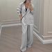 Women's Casual Suit Set Trendy Oversized Blazer With Wide Leg Pants Two Piece Outfit For Fall Winter_ecoleips.com