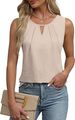 Cross-border European And American Women's Clothing 2025 Summer New Pleated T-shirt V-neck Hollow Sleeveless_ecoleips.com