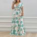 2026 New Spring Women's Clothing European American Export Dress Elegant And Sexy Ruffle Sleeve Printed Long Skirt_ecoleips.com