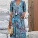 Women's Casual Long Dress V Neck Short Sleeve With Pockets Lace Trim Fashion Vacation Wear_ecoleips.com